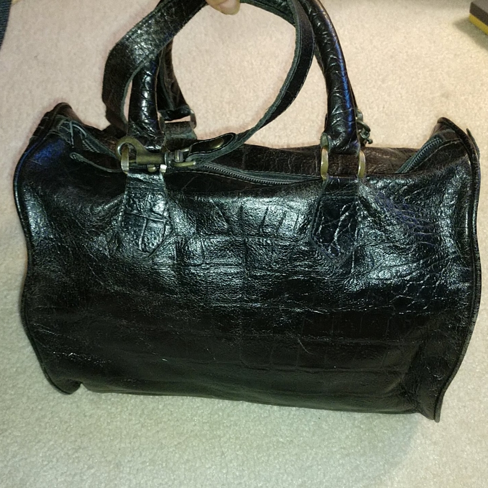 Vintage unisa leather black bag